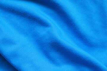 Fototapeta na wymiar Blue football jersey clothing fabric texture sports wear background