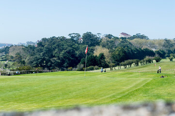Fototapeta na wymiar vistas del campo de golf de Mataleñas en Santander.