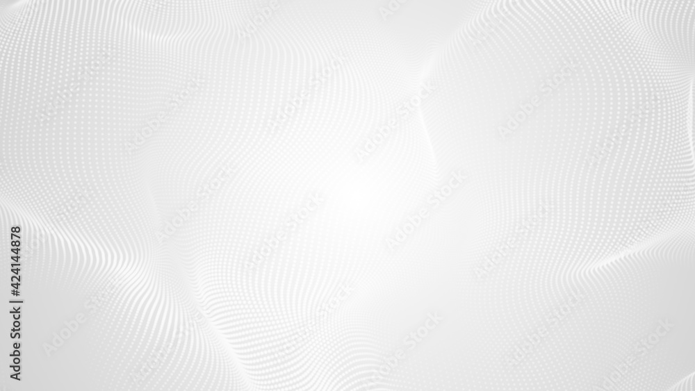 Poster dot white gray wave light technology texture background. abstract big data digital concept. 3d rende