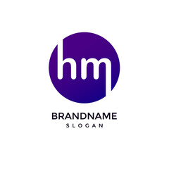 the letters HM. vector logo monogram alphabet design circle
