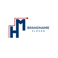 the letters HM. vector logo monogram alphabet minimalist design