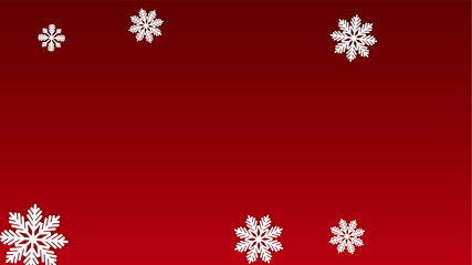 Christmas Vector Background with Falling Snowflakes. Isolated on Red Background. Realistic Snow Sparkle Pattern. Snowfall Overlay Print. Winter Sky. Papercut Snowflakes.