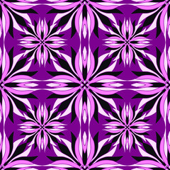 Gorgeous seamless pattern. Purple ornamental tiles