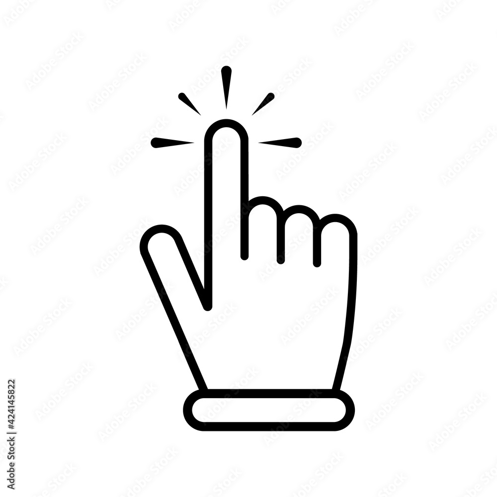 Poster pointer cursor сomputer mouse icon. pointing hand. click cursor. vector illustration.