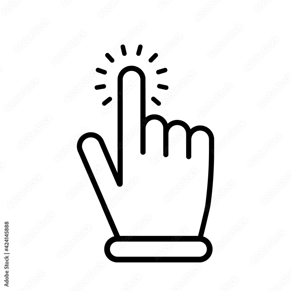 Poster pointer cursor сomputer mouse icon. pointing hand. click cursor. vector illustration.
