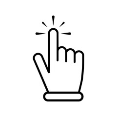 Obraz premium Pointer cursor сomputer mouse icon. Pointing hand. Click cursor. Vector illustration.