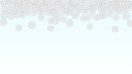 Christmas Vector Background with Falling Snowflakes. Isolated on Red Background. Realistic Snow Sparkle Pattern. Snowfall Overlay Print. Winter Sky. Papercut Snowflakes.