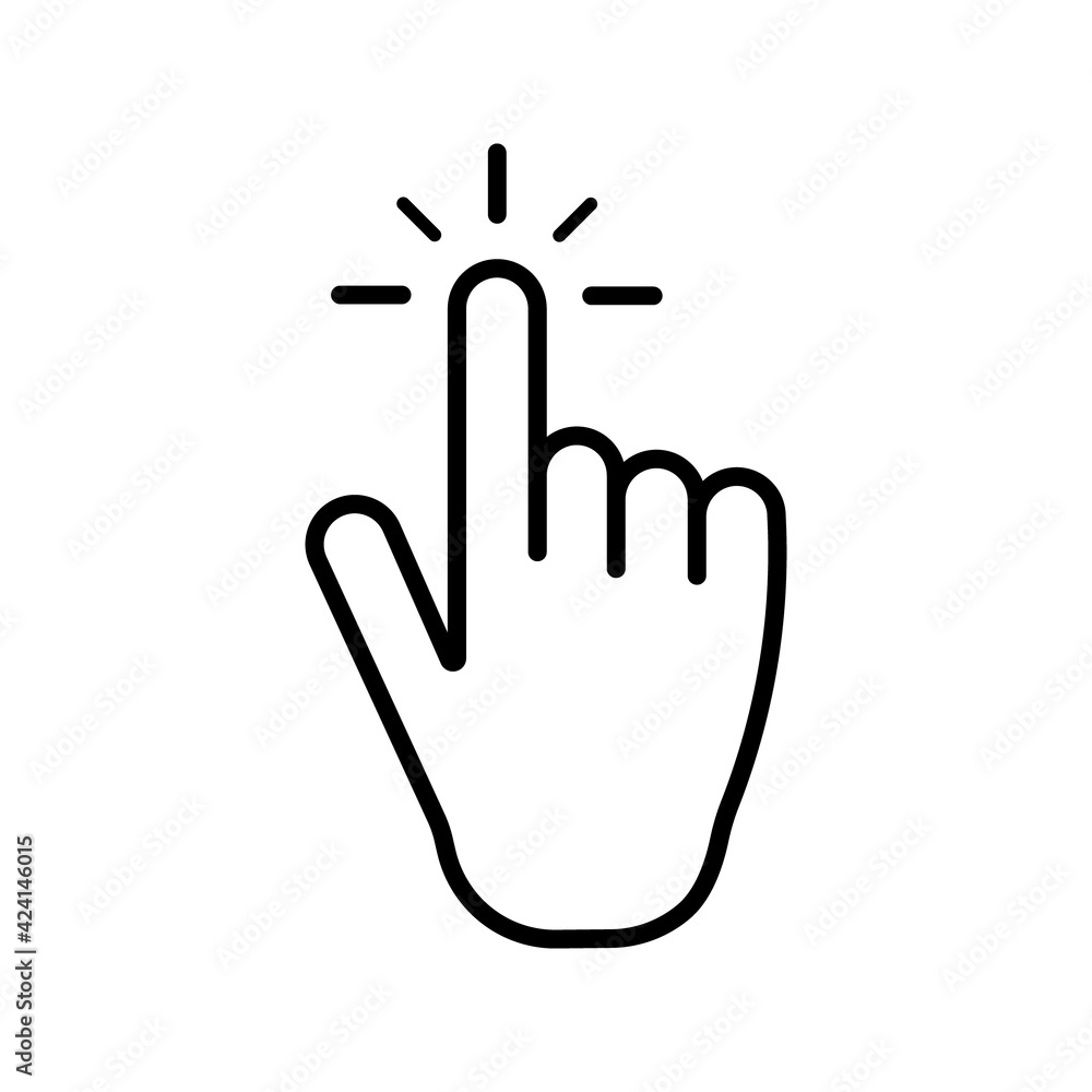 Poster pointer cursor сomputer mouse icon. pointing hand. click cursor. vector illustration.