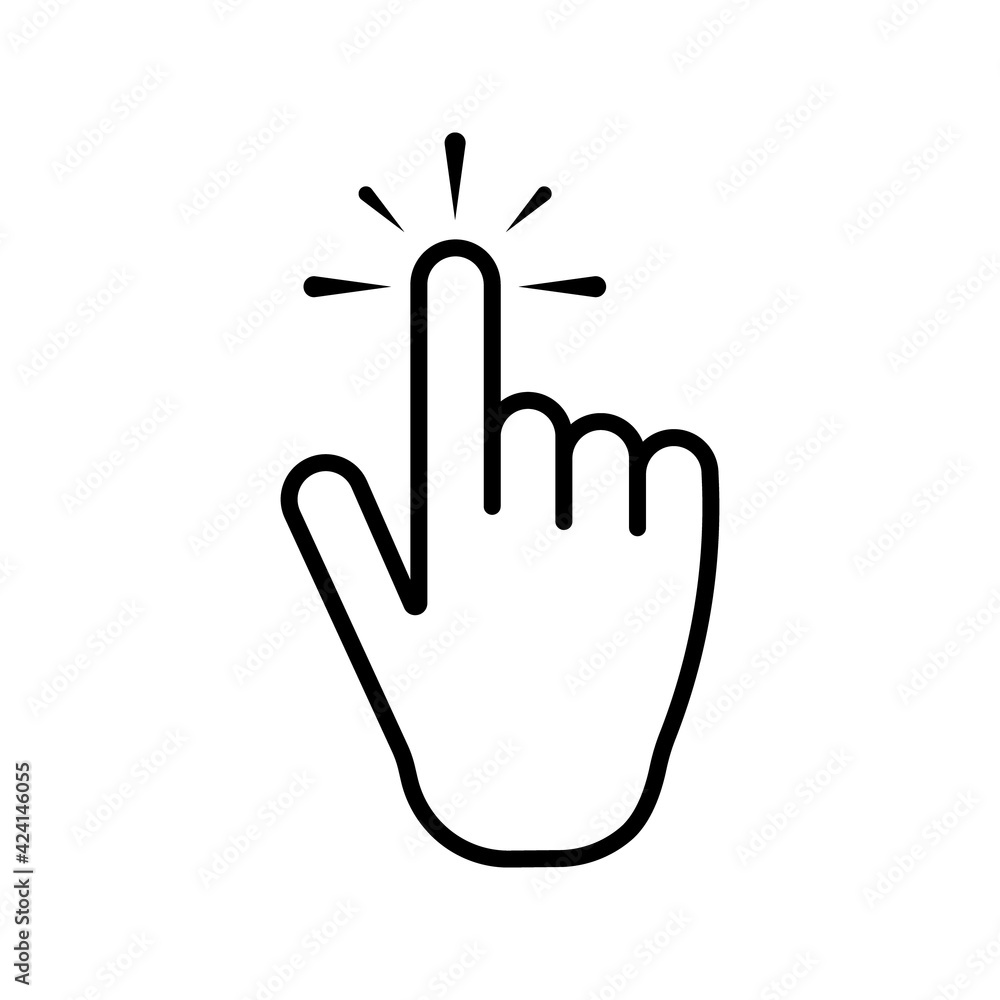Poster pointer cursor сomputer mouse icon. pointing hand. click cursor. vector illustration.