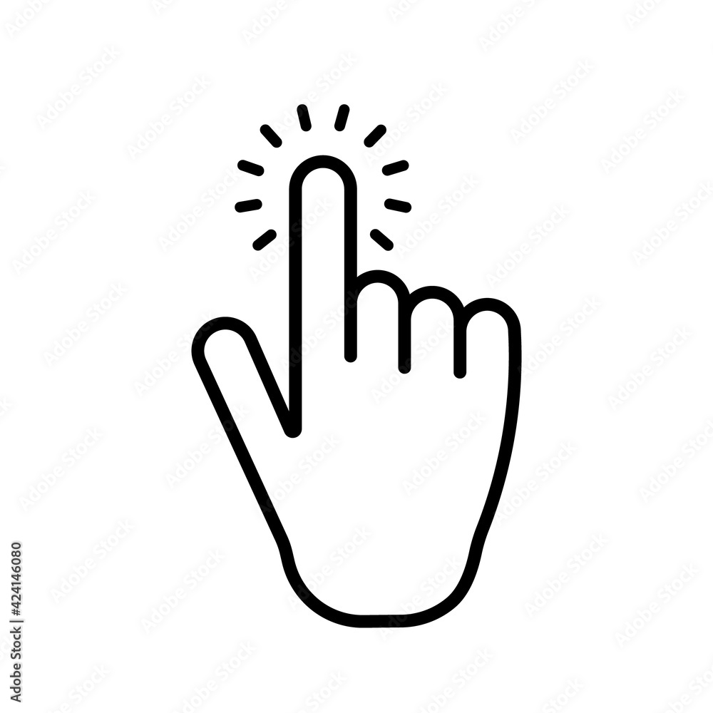 Poster pointer cursor сomputer mouse icon. pointing hand. click cursor. vector illustration.