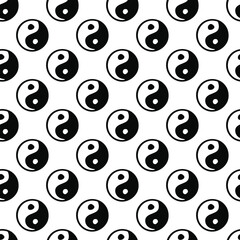 Yin Yang vector seamless pattern.