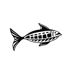 Hand drawn fish. Logo or poster illustration.