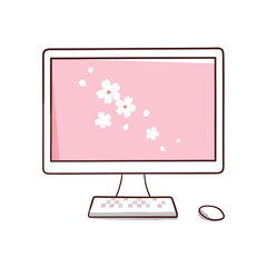 デスクトップパソコン　桜の花