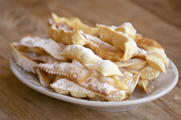 traditional carnival sweet called chiacchiere