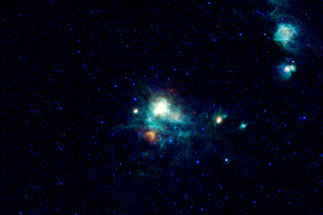 Beautiful colored galaxy on a dark background. Elements of this image were furnished by NASA.