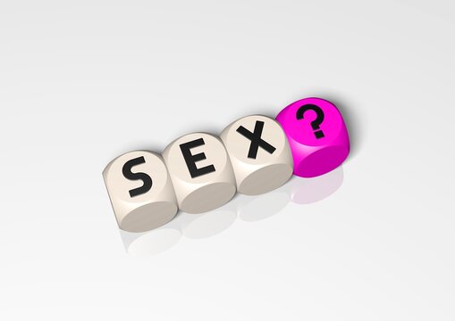 Würfel mit Buchstaben bilden die Frage Sex?