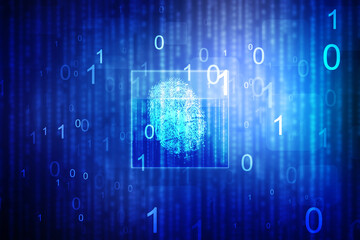 Fingerprint Scanning Technology Concept 2d Illustration