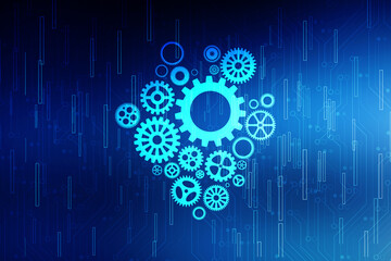 2d illustration gear Network
