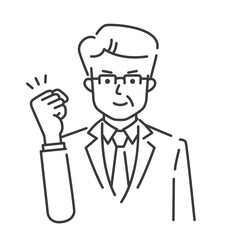 ガッツポーズの中年ビジネスマン