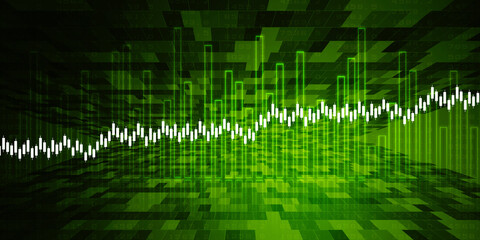 2d rendering Stock market online business concept. business Graph 