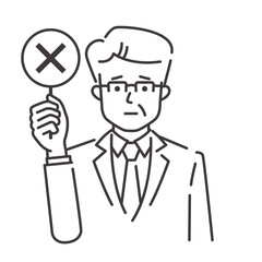 バツを出す中年ビジネスマン