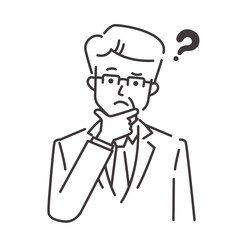 疑問に思う中年ビジネスマン