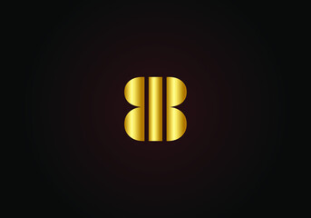 BB, B letter abstract gold logo vector