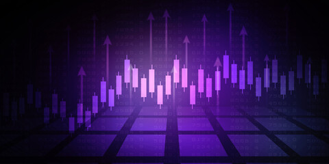 2d rendering Stock market online business concept. business Graph 