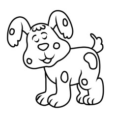 Dog cartoon line drawing Coloring page