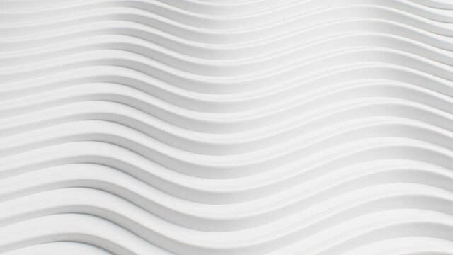 White abstract waves animation seamless loop 
