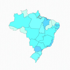 Obraz premium Brazil Detailed Map With States