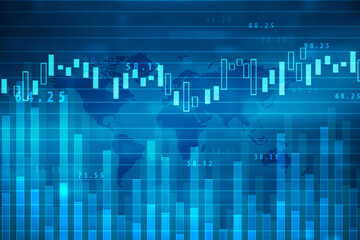 2d rendering Stock market online business concept. business Graph 