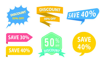 Colorful Discount Labels Collection