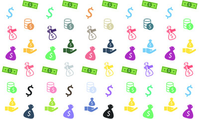 Abstract Colorful Money Pattern