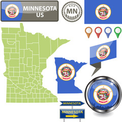 Map of Minnesota, US