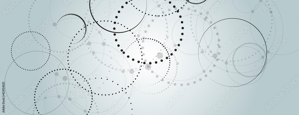 Aufkleber Abstract connect dotted circle for decoration design. Vector illustration. Vector pattern. Abstract geometric background. Technology background. Internet technology