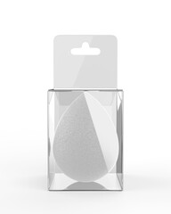 Cosmetic Face Powder Foundation Sponge Puff Box. 3d render illustration.  