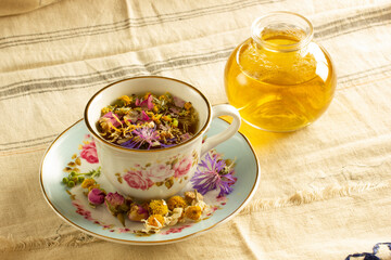 herbal tea made from various flowers