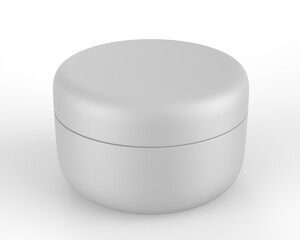 Blank cosmetic cream and gel jar for branding and mockup, 3d render illustration. 