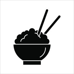 Rice icon,vector illustration. Flat design style. vector rice icon illustration isolated on White background, color editable