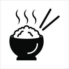 Rice icon,vector illustration. Flat design style. vector rice icon illustration isolated on White background, color editable