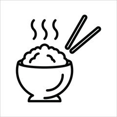 Rice icon,vector illustration. Flat design style. vector rice icon illustration isolated on White background, color editable