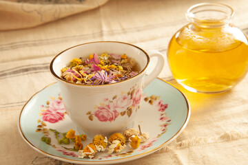 herbal tea made from various flowers