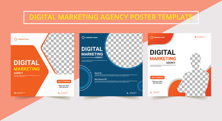 Set of Editable Square Banner Template Design Vector. Social Media Post and Online Advertising.