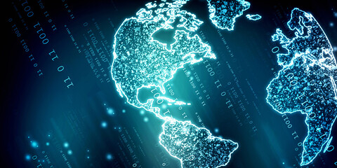 2d illustration world map abstract background
