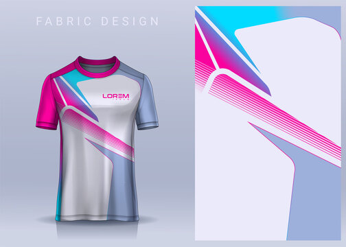 Fabric Textile For Sport T-shirt ,Soccer Jersey Mockup For Football Club. Uniform Front View.