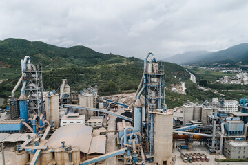 Aerial Photography of a Cement Plant in Yunnan Province, China