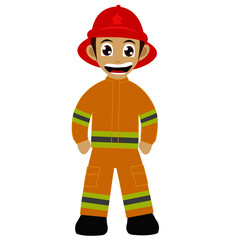 Happy Firefighter Mascot That Can Be Used For Your Projects