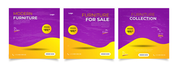 Furniture social media post templates 