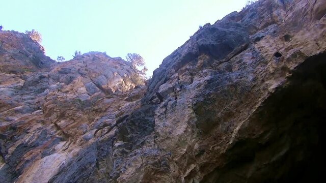 The clayish clifftop along the Cilento coast, Italy. Rock climbing.